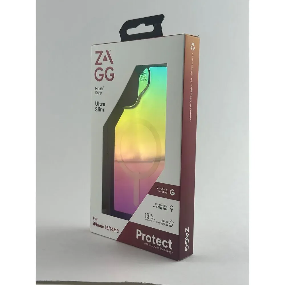 Zagg Milan Snap Ultra Slim iPhone 15/14/13 Iridescent MagSafe Case NWT